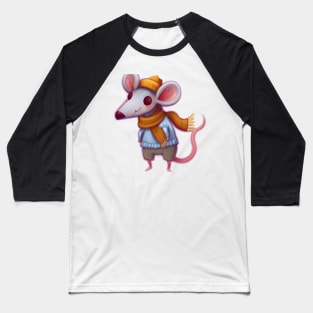 Cute Rat Drawing Baseball T-Shirt